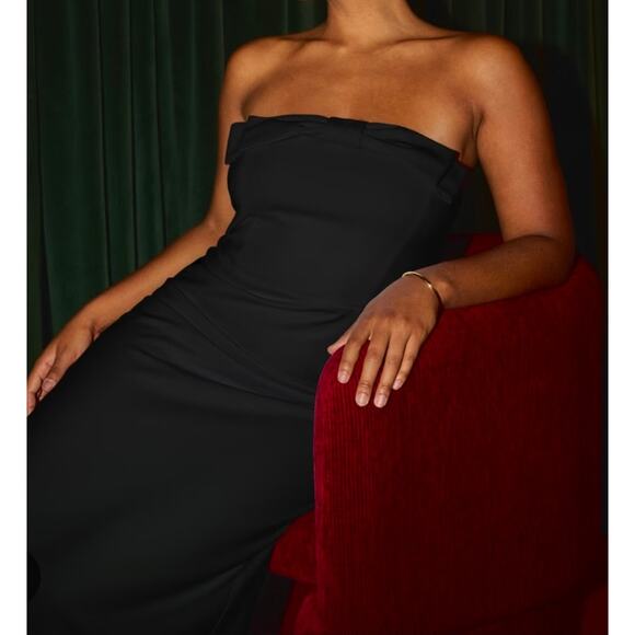Abercrombie & Fitch Columns Bow Front Strapless Formal Maxi Dress - Picture 1 of 16